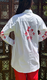 将图像加载到图库查看器中, Nasrin Women's Lakhnavi Handcrafted Cotton Chikankari Top - HONC0281772