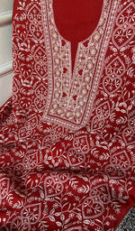 Load image into Gallery viewer, Women's Lakhnavi Handcrafted Maheshwari Mul Chanderi Unstitched Kurta And Dupatta Set - HONC0330509