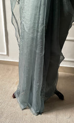 Load image into Gallery viewer, Women's Lucknowi Handcrafted Pure Organza Silk Chikankari Saree - HONC0277625