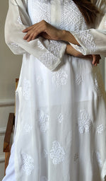 将图像加载到图库查看器中, Women's Lakhnavi Handcrafted Viscose Georgette Chikankari Kurti- HONC0164617