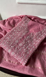 将图像加载到图库查看器中, Women's Lakhnavi Handcrafted Mul Chanderi Semi - Stitched Anarkali And Dupatta Set - HONC0304463