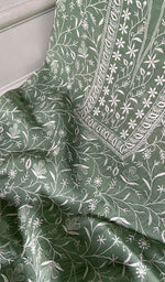 Load image into Gallery viewer, Women's Lakhnavi Handcrafted Mul Chanderi Unstitched Kurta And Dupatta Set- HONC0342133
