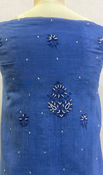 将图像加载到图库查看器中, Saziya Women's Lakhnavi Handcrafted Mul Chanderi Semi - Stitched Kurta And Dupatta Set - HONC0219042