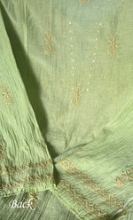 将图像加载到图库查看器中, Women's Lakhnavi Handcrafted Mul Chanderi Semi - Stitched Anarkali And Dupatta Set - HONC0280984
