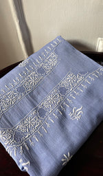 Load image into Gallery viewer, Lucknowi Handcrafted Maheshwari Mul chanderi Chikankari Unstitched Men's Kurta Fabric - HONC0300044