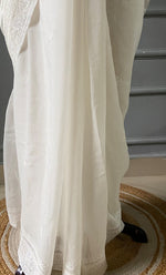 Load image into Gallery viewer, Women's Lakhnavi Handcrafted Mul Chanderi Chikankari Saree - HONC0301810