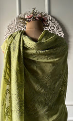 将图像加载到图库查看器中, Women's Lakhnavi Handcrafted Viscose Georgette Chikankari Saree - HONC0317912