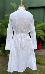 Load image into Gallery viewer, Niyat Women's Lucknowi Handcrafted Cotton Chikankari Long Dress - HONC0303725