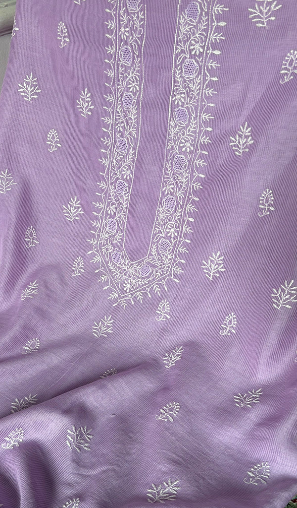 Ridhi Women's Lucknowi Handcrafted Mul Chanderi  Chikankari Kurti - HONC0329122