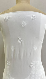 Load image into Gallery viewer, Women's Lakhnavi Handcrafted Pure Silk Georgette Chikankari Kurta And Dupatta Set- HONC0213506