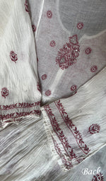 Load image into Gallery viewer, Women's Lakhnavi Handcrafted Mul Chanderi Semi -stitched Kurta And Dupatta Set - HONC0278065