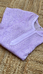 将图像加载到图库查看器中, Women's Lakhnavi Handcrafted Viscose Georgette Chikankari Kurti- HONC0276116