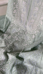 将图像加载到图库查看器中, Women's Lakhnavi Handcrafted Mul Chanderi Kurta And Dupatta Set - HONC0288993