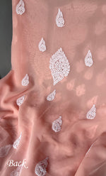 将图像加载到图库查看器中, Yumna Women's Lucknowi Handcrafted Faux-Georgette Chikankari Suit Material - HONC0263064