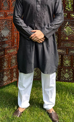 Load image into Gallery viewer, Men's Lucknowi Handcrafted Cotton Chikankari Kurta - HONC0324738