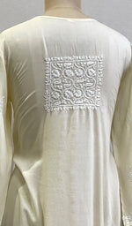 Load image into Gallery viewer, Women's Lucknowi Handcrafted Mul Cotton Chikankari Kurti - HONC0212083