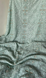 Load image into Gallery viewer, Women's Lakhnavi Handcrafted Viscose Georgette Unstitched Chikankari Full Suit Material - HONC0267300