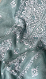 Load image into Gallery viewer, Nushrat Women's Lakhnavi Handcrafted Mul Chanderi Unstitched Kurta And Dupatta Set - HONC0247991