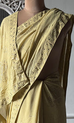 Load image into Gallery viewer, Women's Lakhnavi Handcrafted Pure Silk Georgette Chikankari Saree - HONC0307217