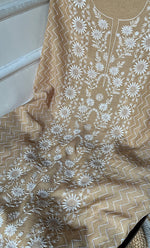 Load image into Gallery viewer, Women's Lakhnavi Handcrafted Maheshwari Mul Chanderi Kurta And Dupatta Set - HONC0301241