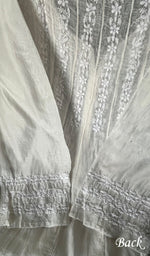 Load image into Gallery viewer, Women's Lakhnavi Handcrafted Chanderi Silk Chikankari Unstitched Anarkali Fabric - HONC0135243