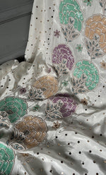Load image into Gallery viewer, Women's Lucknowi Handcrafted Crepe Chikankari Unstitched Kurta Dupatta Set- HONC0283633