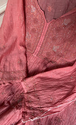 Load image into Gallery viewer, Women's Lakhnavi Handcrafted Mul Chanderi Semi - Stitched Kurta And Dupatta Set - HONC0297757