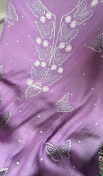 将图像加载到图库查看器中, Women's Lakhnavi Handcrafted Unstitchd Mul Chanderi Kurta And Dupatta Set - HONC0330025