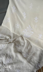 Load image into Gallery viewer, Women's Lakhnavi Handcrafted Pure Silk Georgette Chikankari Kurta And Dupatta Set- HONC0294503