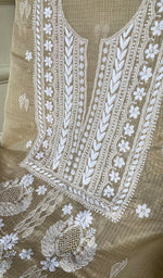 Load image into Gallery viewer, Naaz Women's Lucknowi Handcrafted Kota Chanderi Chikankari Kurta And Dupatta Set - HONC0314066