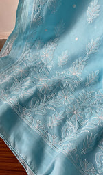 Load image into Gallery viewer, Fairoz Women's Lakhnavi Handcrafted Cotton Chikankari Saree - HONC0232512