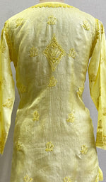 Load image into Gallery viewer, Women's Lakhnavi Handcrafted Silk Chikankari Top - HONC0176218