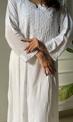 Load image into Gallery viewer, Women's Lucknowi Handcrafted Modal Cotton Chikankari Anarkali Dress - HONC0303892