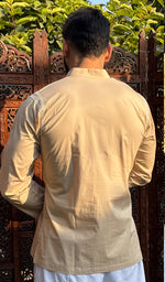 Load image into Gallery viewer, Men's Lucknowi Handcrafted Cotton Chikankari Short Kurta - HONC0121092