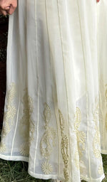 将图像加载到图库查看器中, Humaira Women's Lakhanvi Handcrafted Faux-Georgette Chikankari Dress - HONC05080