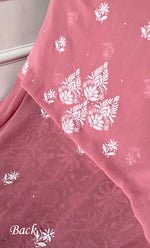 Load image into Gallery viewer, Women's Lakhnavi Handcrafted Pure Silk Georgette Chikankari Kurta And Dupatta Set- HONC0291005