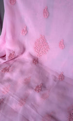 将图像加载到图库查看器中, Women's Lakhnavi Handcrafted Unstitched Faux-Georgette Chikankari Suit Material - HONC0263060