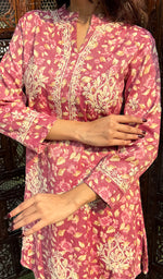 Load image into Gallery viewer, Shama Women's Lakhnavi Handcrafted Cotton Chikankari Kurta And Palazzo Set - HONC0250020