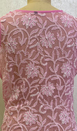 Load image into Gallery viewer, Women's Lucknowi Handcrafted Faux-Georgette Chikankari Top- H0NC0140389