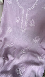Load image into Gallery viewer, Women's Lakhnavi Handcrafted Chanderi Silk Unstitched Chikankari Full Suit - HONC0345270