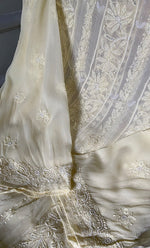 Load image into Gallery viewer, Women's Lucknowi Handcrafted Viscose Georgette Semi - Stitched Chikankari Anarkali and Dupatta Set- HONC0283218