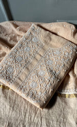 Load image into Gallery viewer, Jazba Mul Chanderi Kurta And Dupatta SetWomen's Lakhnavi Handcrafted Mul Chanderi Kurta And Dupatta Set- HONC0301696