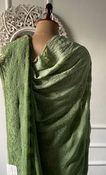 Load image into Gallery viewer, Women's Lakhnavi Handcrafted Viscose Georgette Chikankari Saree - HONC0318166