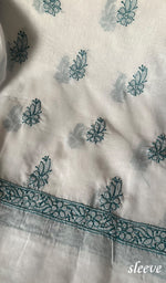 将图像加载到图库查看器中, Women's Lakhnavi Handcrafted Cotton Chikankari Unstitched Kurti Fabric - HONC0284346