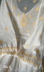 Load image into Gallery viewer, Women's Lakhnavi Handcrafted Mul Chanderi Semi - Stitched Angrakha And Dupatta Set - HONC0303234