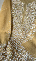 将图像加载到图库查看器中, Women's Lakhnavi Handcrafted Pure Cotton Semi - Stitched Kurta And Dupatta Set - HONC0212215