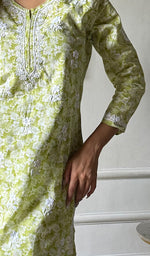 Load image into Gallery viewer, Women's Lakhnavi Handcrafted Cotton Chikankari Top - HONC0346959