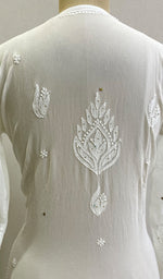 将图像加载到图库查看器中, Women's Lakhnavi Handcrafted Viscose Georgette Chikankari Kurti - HONC0161836