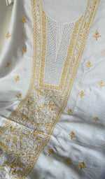 Load image into Gallery viewer, Women's Lakhnavi Handcrafted Mul Chanderi Unstitched Kurta And Dupatta Set - HONC020966