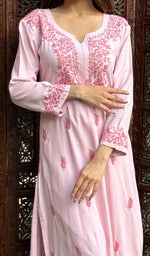 将图像加载到图库查看器中, Women's Lucknowi Handcrafted Modal Cotton Chikankari Kurti - HONC0232108